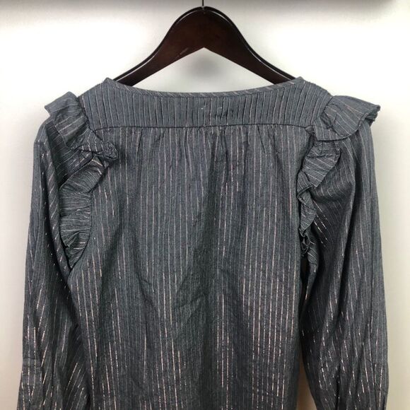 Rebecca Taylor La Vie Lurex Gauze Ruffle Top Small - Picture 14 of 14